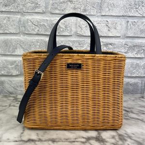 Kate Spade Sam Floral Medley Wicker Medium Satchel